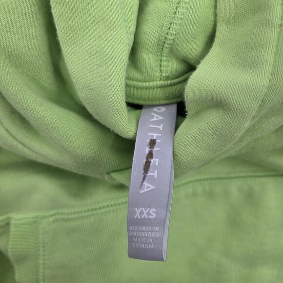 Athleta Moonrise Line Green Hoodie Split Back Sweatshirt Relaxed XXSmall - Picture 4 of 9